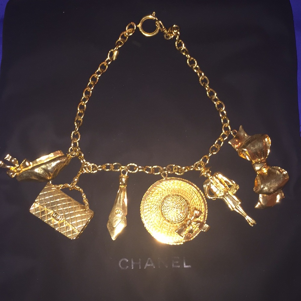 Vintage Gold Chanel Charm Necklace